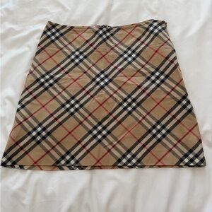 Burberry Beige Checkered Mini Skirt